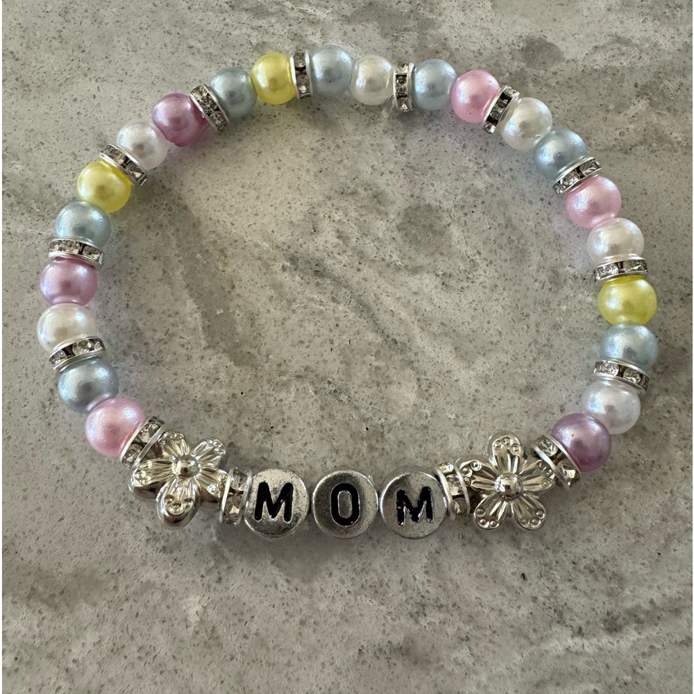Mom Stretch Pearlescent Bracelet Handmade